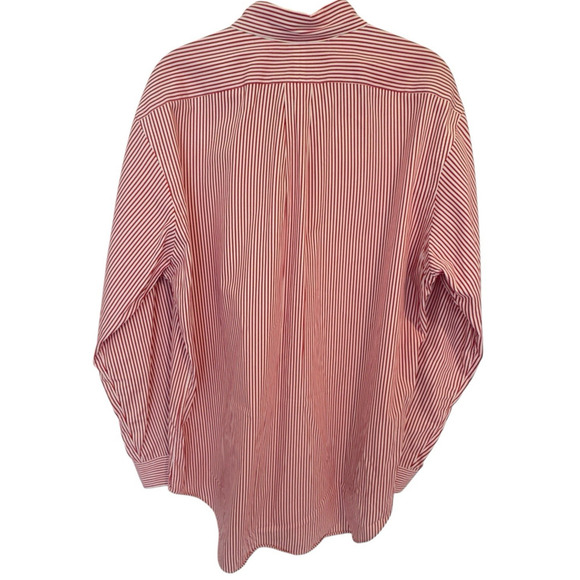 Ralph Lauren Men's Classic Fit Striped Poplin Shirt Red White Size 16/32-33 - Picture 2 of 9